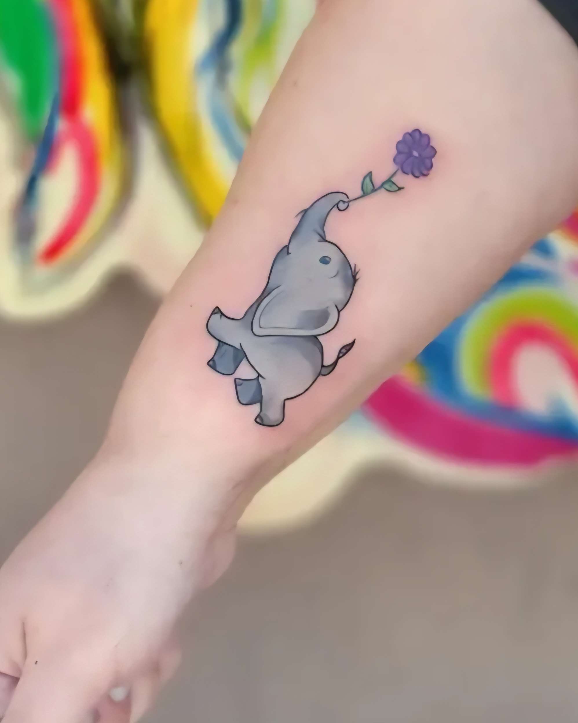 Elephant with a Flower